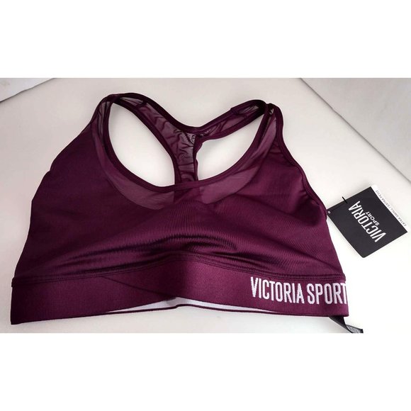 Victoria's Secret Other - NWT VICTORIA'S SECRET SPORT MAROON BURGUNDY MESH LOGO RACERBACK SPORTS BRA